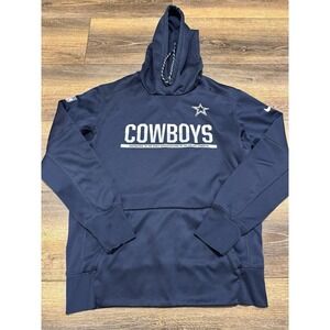 Men's Size Medium Nike Therma-Fit NFL Dallas Cowboys Hoodie Sweatshirt Blue Used